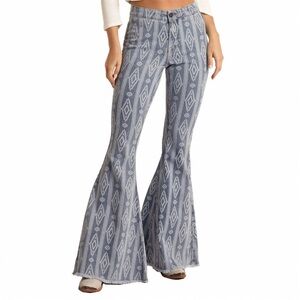 Rock & Roll Denim AZTEC HIGH RISE BELL BOTTOMS‎